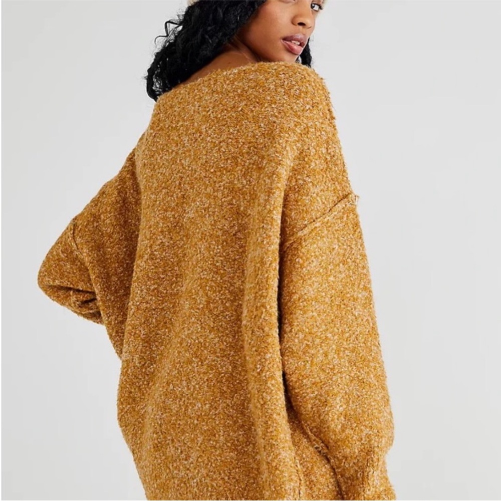 Free People Moira Honeycomb Wool Blend Sweater Slouchy Oversized Tunic Sz Small - Picture 12 of 13